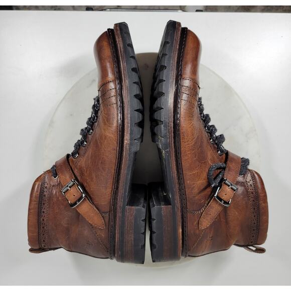 Frye George Norwegian‎ Hiker Boots Mens 13 Brown Buckle Leather main image 6